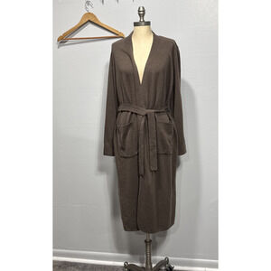 GAPBody Women's Long-Sleeve Belted Robe CashSoft Brown Pockets Size XS/S Casual